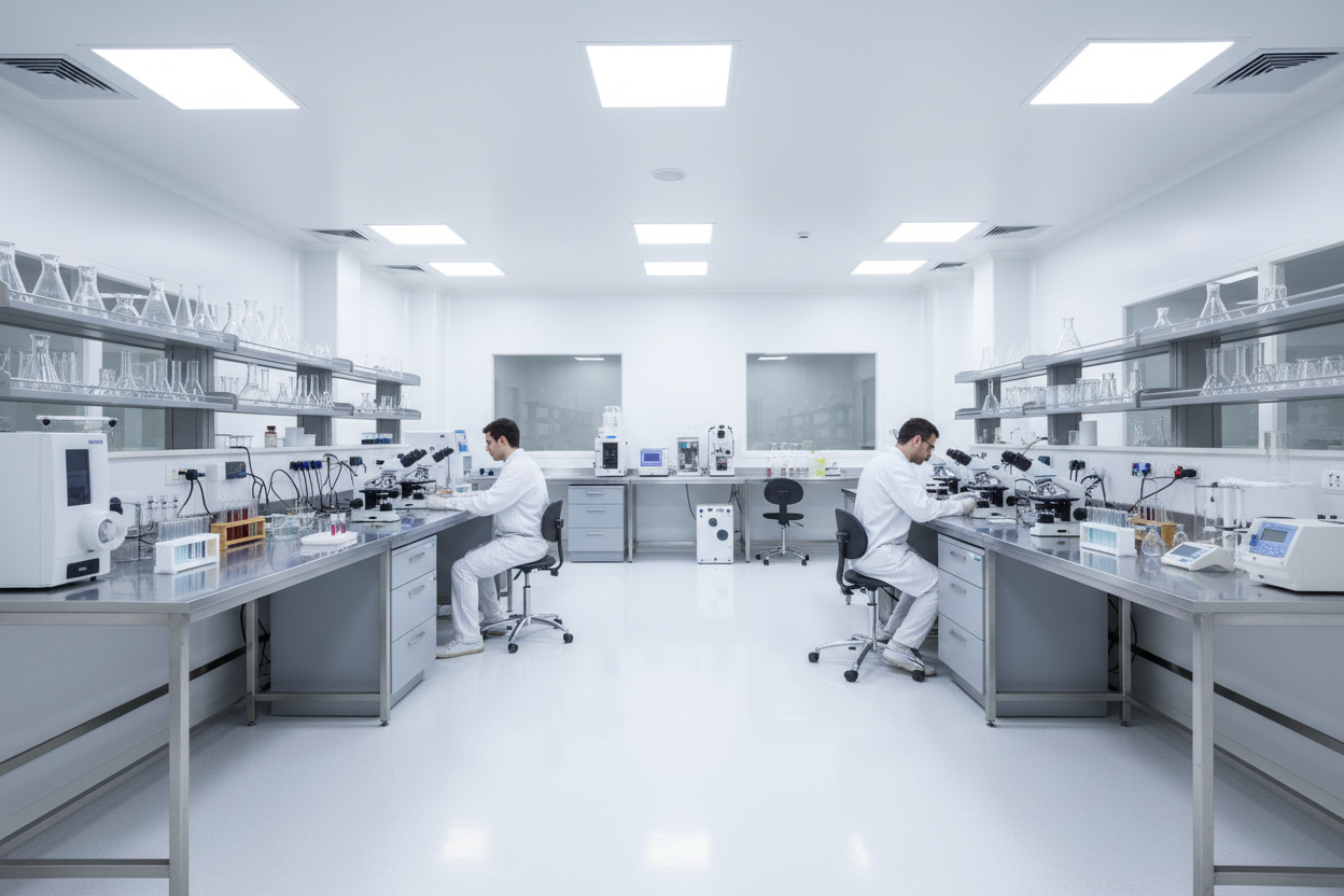 A sterile image of a lab testing environment